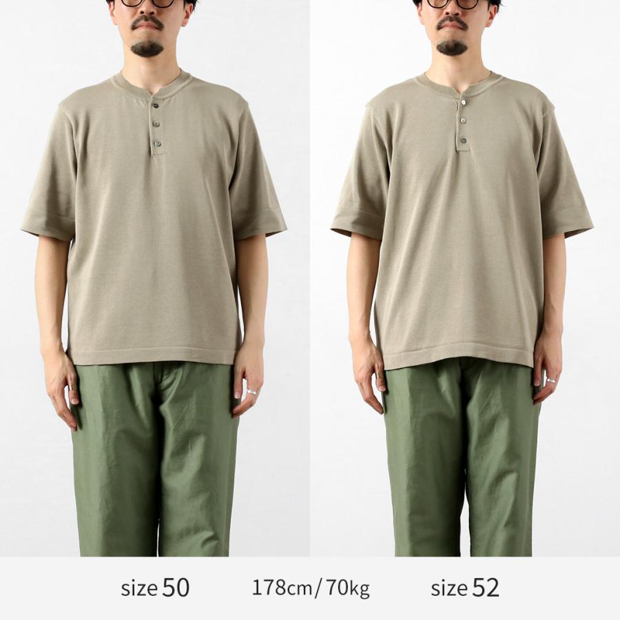 RINASCENTE（リナシェンテ） ハイブリッド ウォッシャブル ヘンリーネック ニットTシャツ 日本製 / メンズ 半袖 | Rinascente | 14