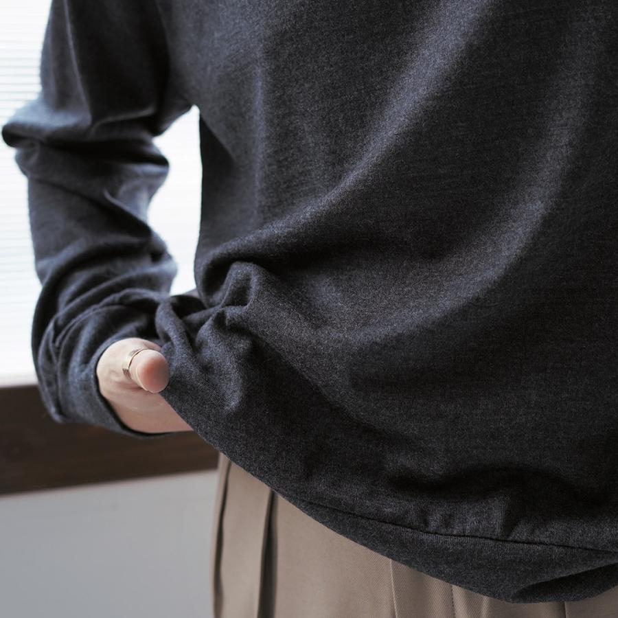 KEMA DESIGNS（ケマデザインズ） ウォッシャブルウール エルボーパッチ ニットTee / メンズ カットソー トップス 日本製 | kema designs | 09