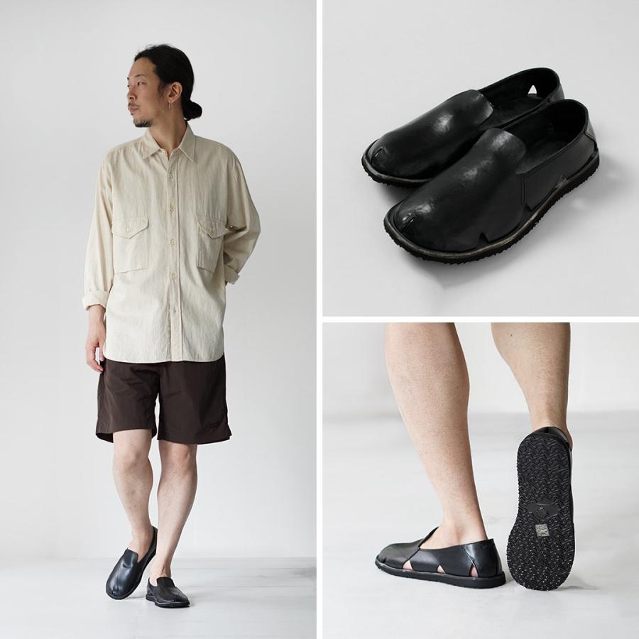 BRADOR（ブラドール） カットアウト スリップオン レザーサンダル