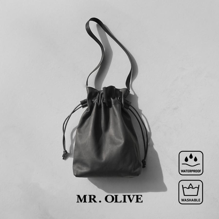 MR.OLIVE（ミスターオリーブ） ドローストリングバッグ インパーマレザー / メンズ 鞄 本革 撥水 ウォッシャブル イージーケア | 