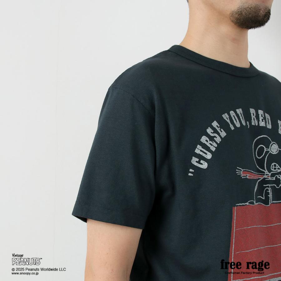 【予約販売：2月下旬発送予定】FREE RAGE（フリーレイジ） PEANUTS×free rage レッドバロン プリント リサイクルコットン ショートスリーブTシャツ / 半袖 | free rage | 13