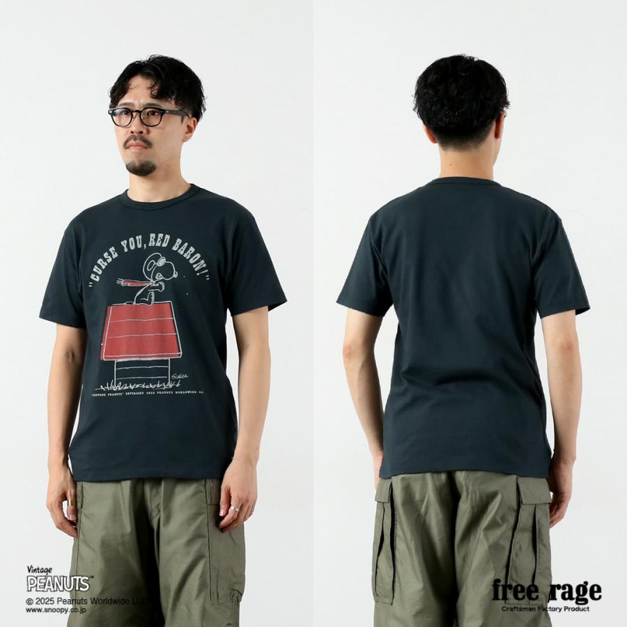 【予約販売：2月下旬発送予定】FREE RAGE（フリーレイジ） PEANUTS×free rage レッドバロン プリント リサイクルコットン ショートスリーブTシャツ / 半袖 | free rage | 16
