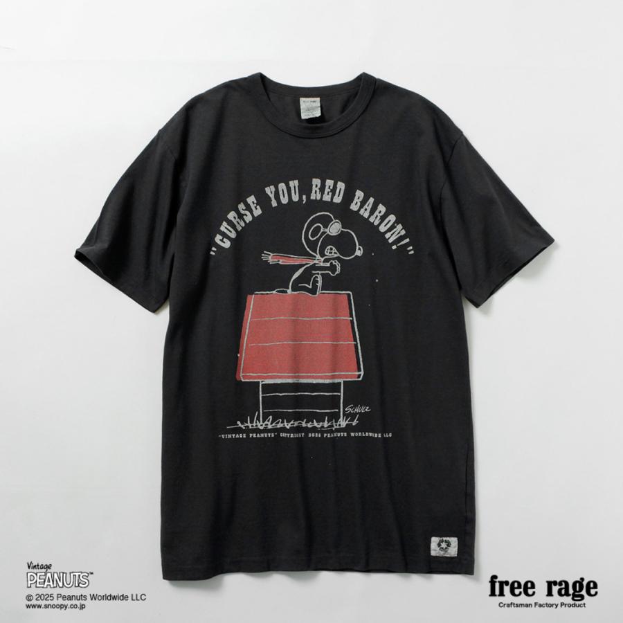 【予約販売：2月下旬発送予定】FREE RAGE（フリーレイジ） PEANUTS×free rage レッドバロン プリント リサイクルコットン ショートスリーブTシャツ / 半袖 | free rage | 04