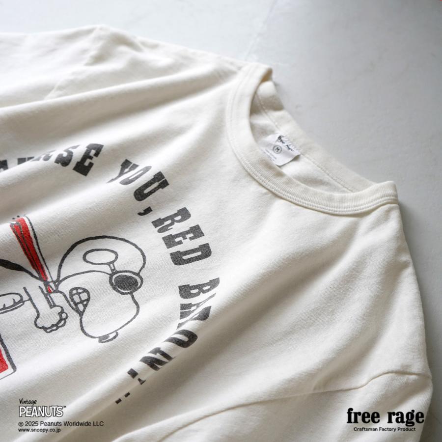 【予約販売：2月下旬発送予定】FREE RAGE（フリーレイジ） PEANUTS×free rage レッドバロン プリント リサイクルコットン ショートスリーブTシャツ / 半袖 | free rage | 06