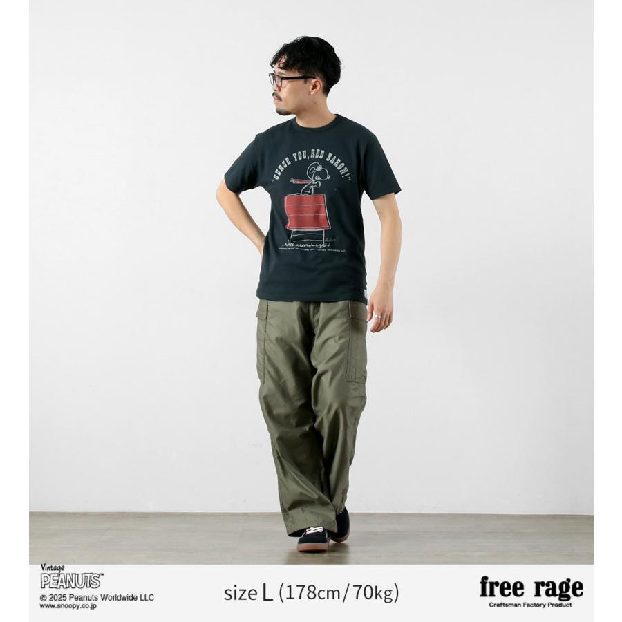 【予約販売：2月下旬発送予定】FREE RAGE（フリーレイジ） PEANUTS×free rage レッドバロン プリント リサイクルコットン ショートスリーブTシャツ / 半袖 | free rage | 07