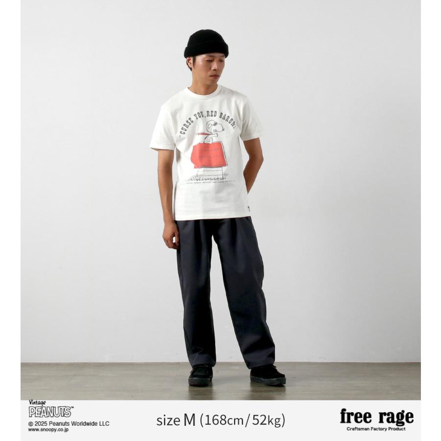 【予約販売：2月下旬発送予定】FREE RAGE（フリーレイジ） PEANUTS×free rage レッドバロン プリント リサイクルコットン ショートスリーブTシャツ / 半袖 | free rage | 08