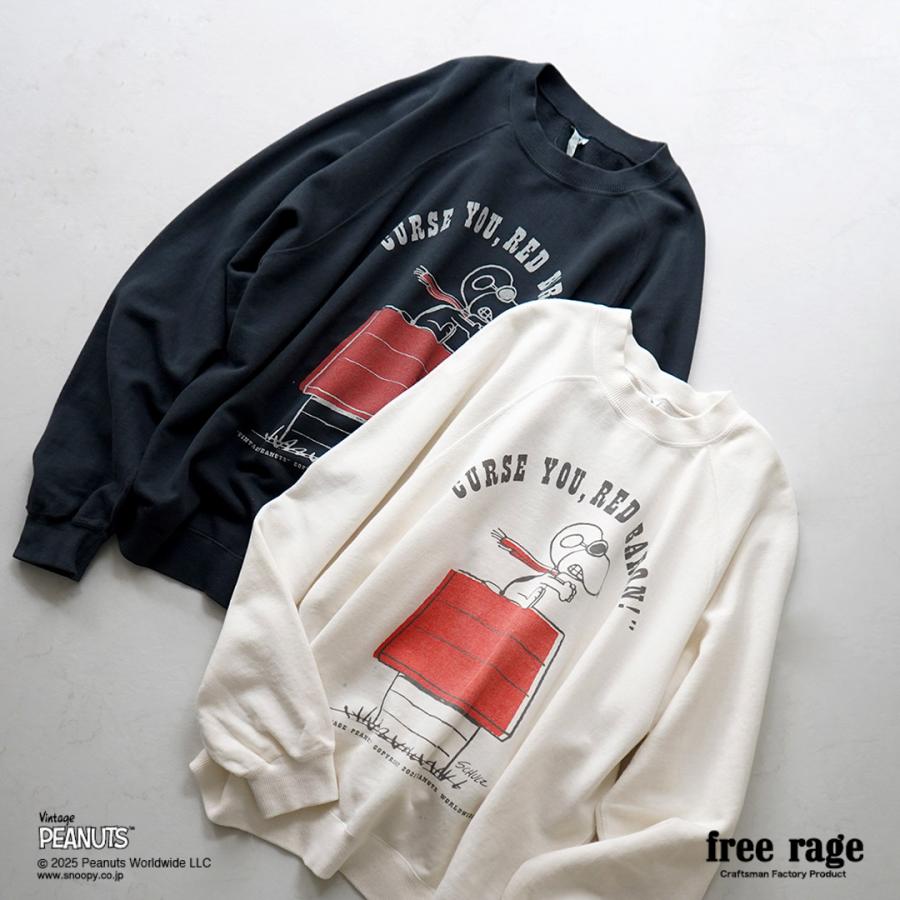 【予約販売：2月下旬発送予定】FREE RAGE（フリーレイジ） PEANUTS×free rage レッドバロン プリント ラグランスウェット / 長袖 PEANUTSコラボ ケース | free rage | 05