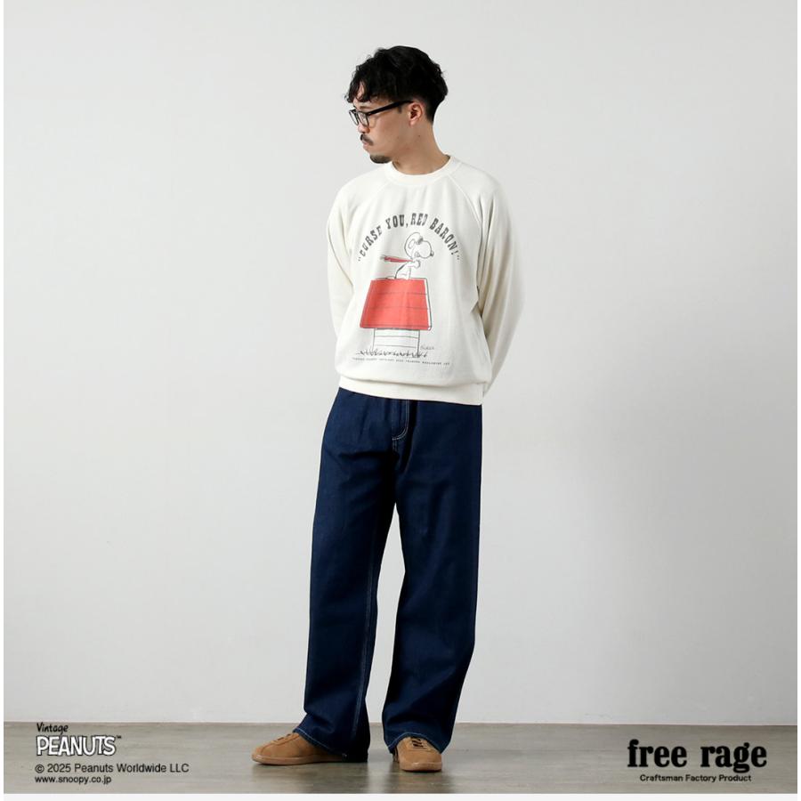 【予約販売：2月下旬発送予定】FREE RAGE（フリーレイジ） PEANUTS×free rage レッドバロン プリント ラグランスウェット / 長袖 PEANUTSコラボ ケース | free rage | 08