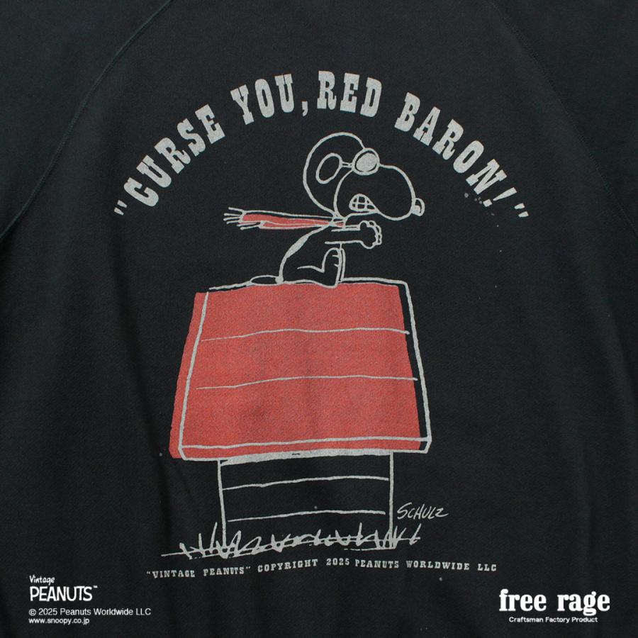 【予約販売：2月下旬発送予定】FREE RAGE（フリーレイジ） PEANUTS×free rage レッドバロン プリント ラグランスウェット / 長袖 PEANUTSコラボ ケース | free rage | 11