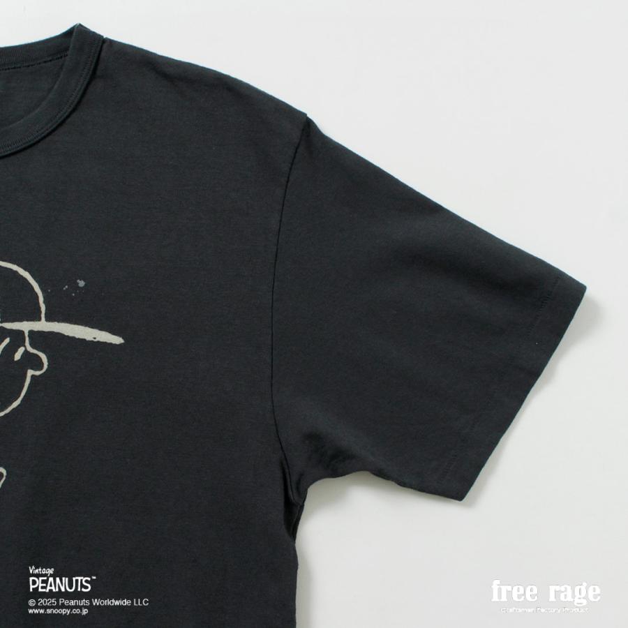 【予約販売：2月下旬発送予定】FREE RAGE（フリーレイジ） PEANUTS×free rage チャーリー・ブラウン プリント リサイクルコットン ショートスリーブTシャツ | free rage | 15