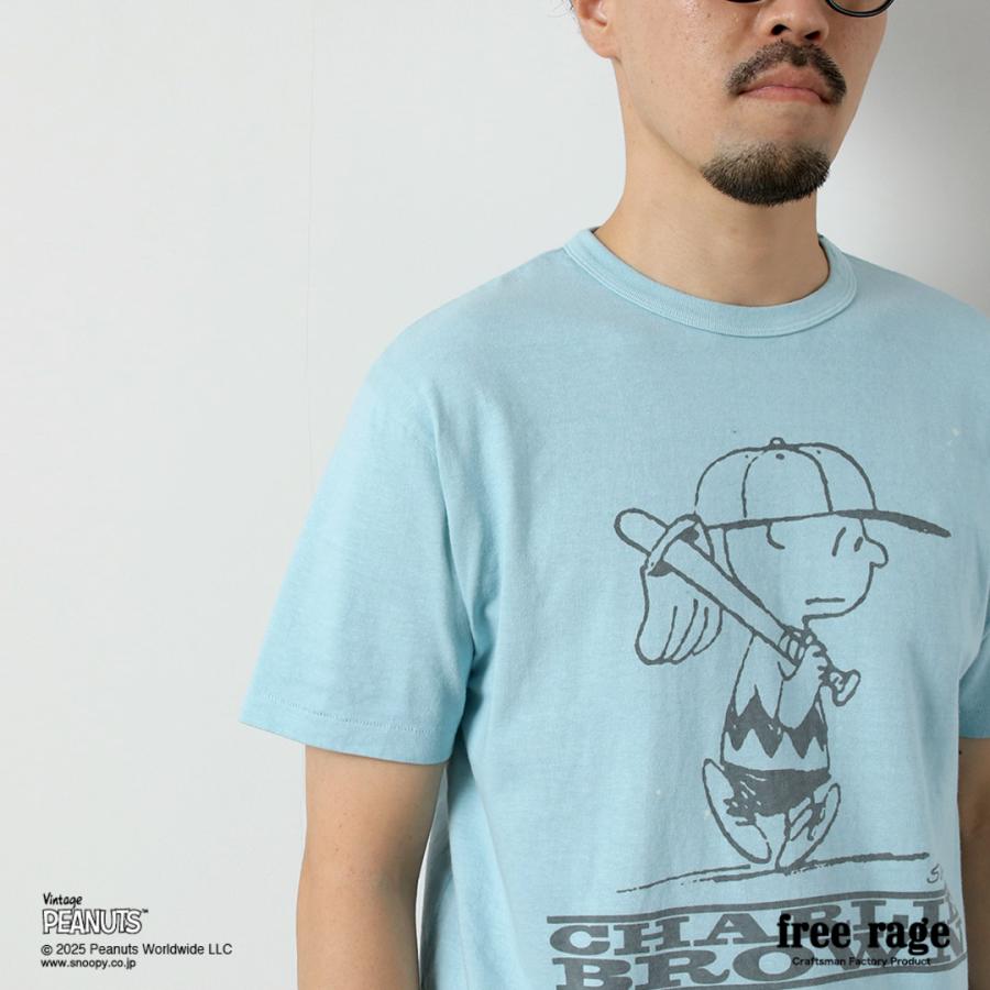 【予約販売：2月下旬発送予定】FREE RAGE（フリーレイジ） PEANUTS×free rage チャーリー・ブラウン プリント リサイクルコットン ショートスリーブTシャツ | free rage | 16