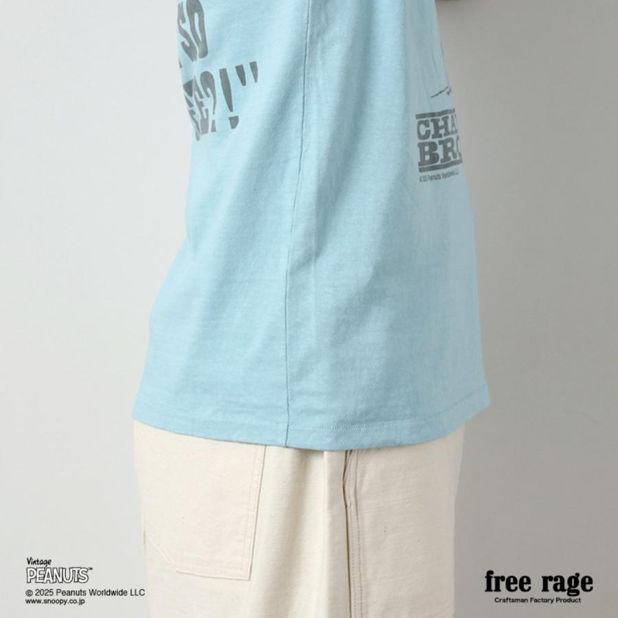 【予約販売：2月下旬発送予定】FREE RAGE（フリーレイジ） PEANUTS×free rage チャーリー・ブラウン プリント リサイクルコットン ショートスリーブTシャツ | free rage | 17