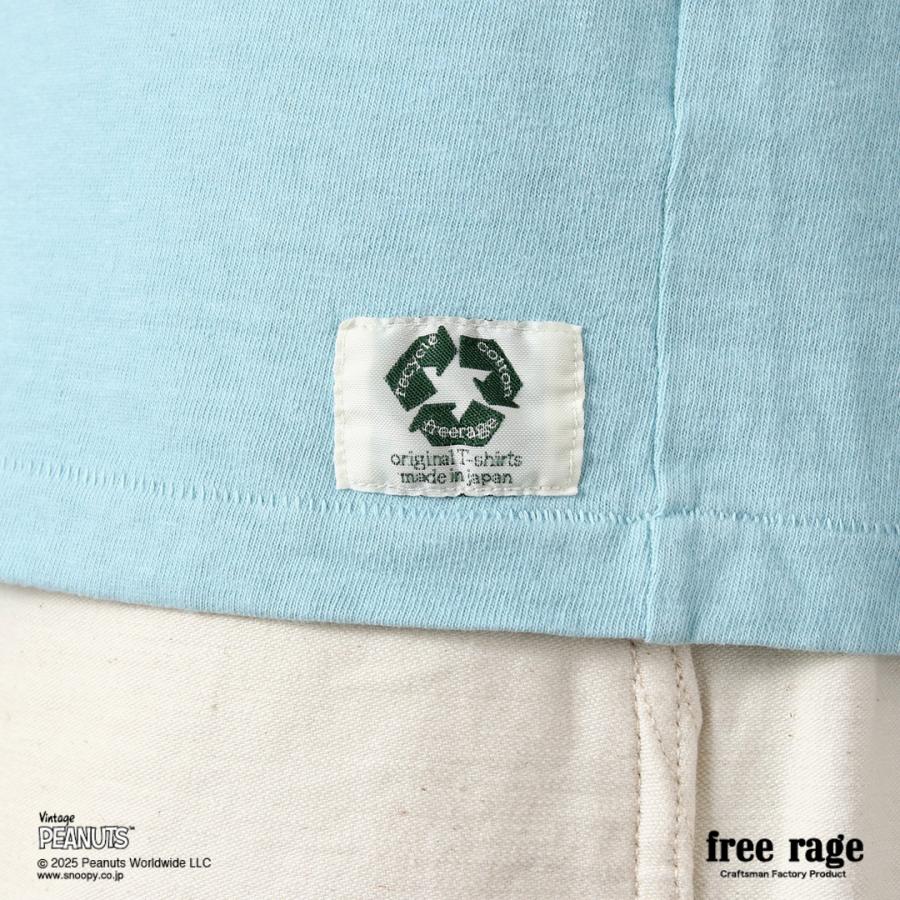 【予約販売：2月下旬発送予定】FREE RAGE（フリーレイジ） PEANUTS×free rage チャーリー・ブラウン プリント リサイクルコットン ショートスリーブTシャツ | free rage | 18