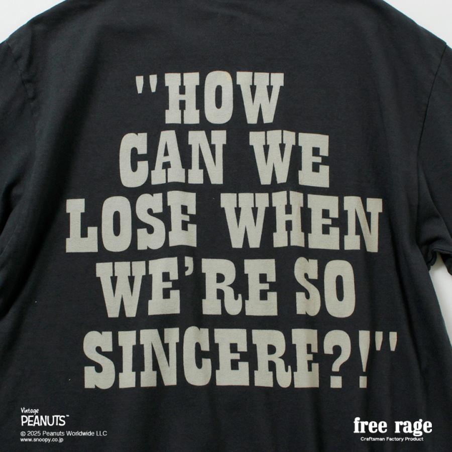 【予約販売：2月下旬発送予定】FREE RAGE（フリーレイジ） PEANUTS×free rage チャーリー・ブラウン プリント リサイクルコットン ショートスリーブTシャツ | free rage | 12