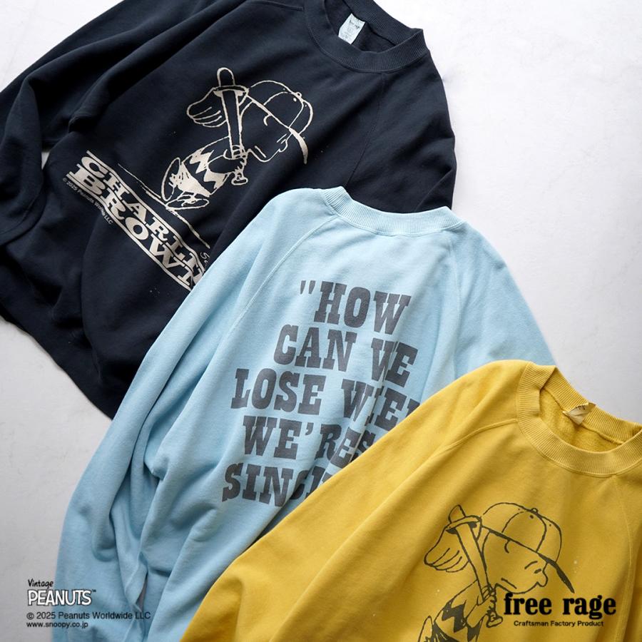 【予約販売：2月下旬発送予定】FREE RAGE（フリーレイジ） PEANUTS×free rage チャーリー・ブラウン プリント ラグランスウェット / 長袖 PEANUTSコラボ | free rage | 06