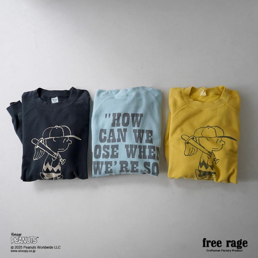 【予約販売：2月下旬発送予定】FREE RAGE（フリーレイジ） PEANUTS×free rage チャーリー・ブラウン プリント ラグランスウェット / 長袖 PEANUTSコラボ | free rage | 07