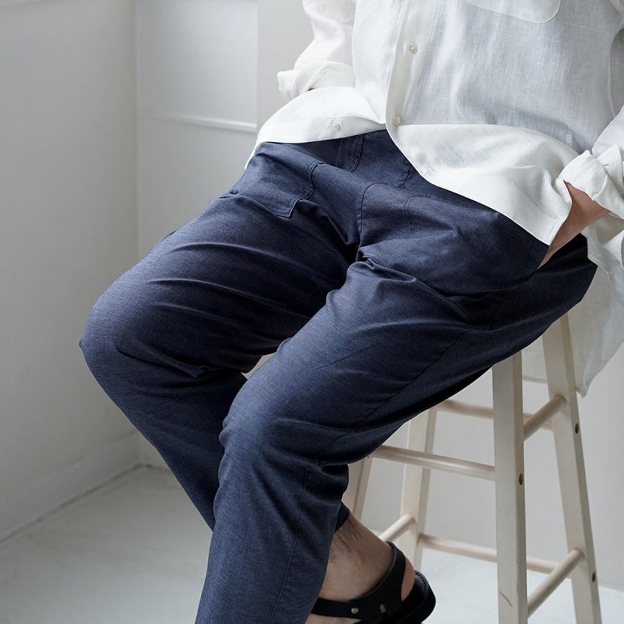 RE MADE IN TOKYO JAPAN（アールイー） ヘンプシャンブレー コンフォートパンツ 日本製 / メンズ イージーパンツ スラックス 麻 | Re made in tokyo japan | 05