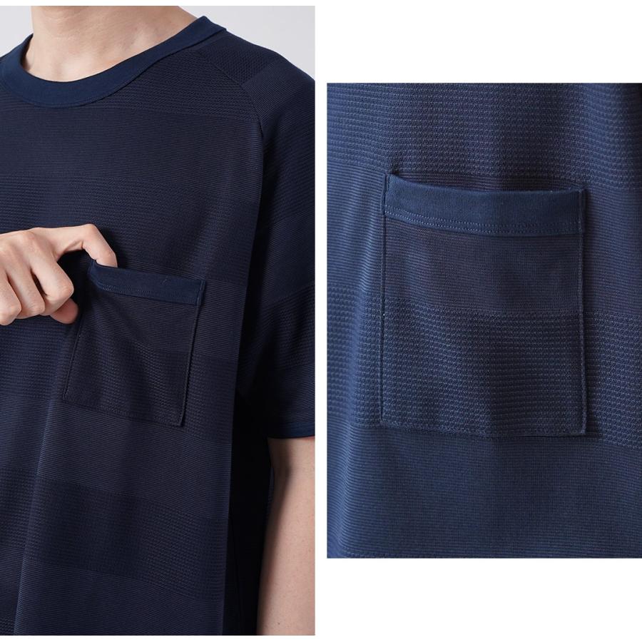 RE MADE IN TOKYO JAPAN（アールイーメイドイントウキョウジャパン） ジャガード ボーダーニットTシャツ 日本製 / メンズ 半袖 | Re made in tokyo japan | 12