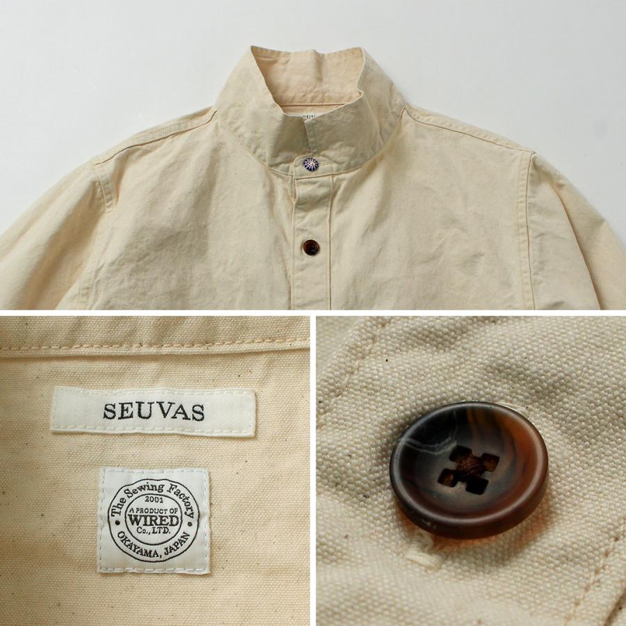 SEUVAS（ソウバス） 8ozキャンバス ウイングカラー シャツジャケット 日本製 / メンズ ライト アウター | SEUVAS | 14