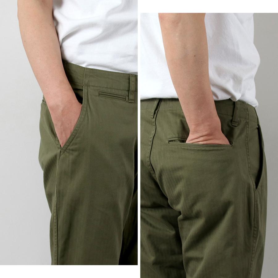 Blue refabric（ブルーリファブリック） ヘリンボーン ワイドテーパード ヴィンテージ トラウザー 日本製 / メンズ バットダイ |  | 13