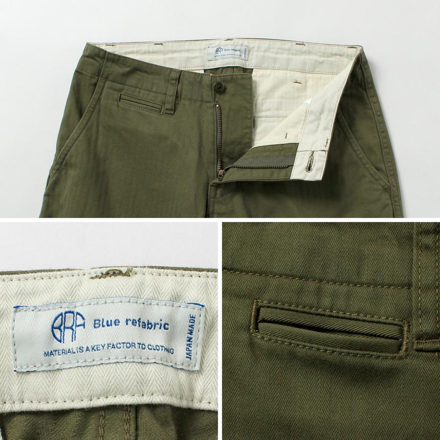 Blue refabric（ブルーリファブリック） ヘリンボーン ワイドテーパード ヴィンテージ トラウザー 日本製 / メンズ バットダイ |  | 16