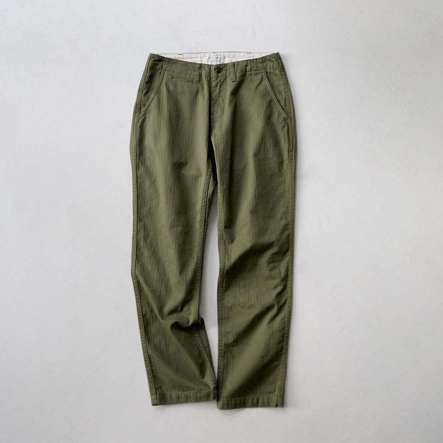 Blue refabric（ブルーリファブリック） ヘリンボーン ワイドテーパード ヴィンテージ トラウザー 日本製 / メンズ バットダイ |  | 04