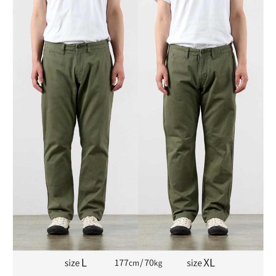 Blue refabric（ブルーリファブリック） ヘリンボーン ワイドテーパード ヴィンテージ トラウザー 日本製 / メンズ バットダイ |  | 07