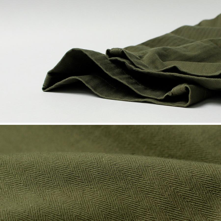 Blue refabric（ブルーリファブリック） ヘリンボーン ワイドテーパード ヴィンテージ トラウザー 日本製 / メンズ バットダイ |  | 08