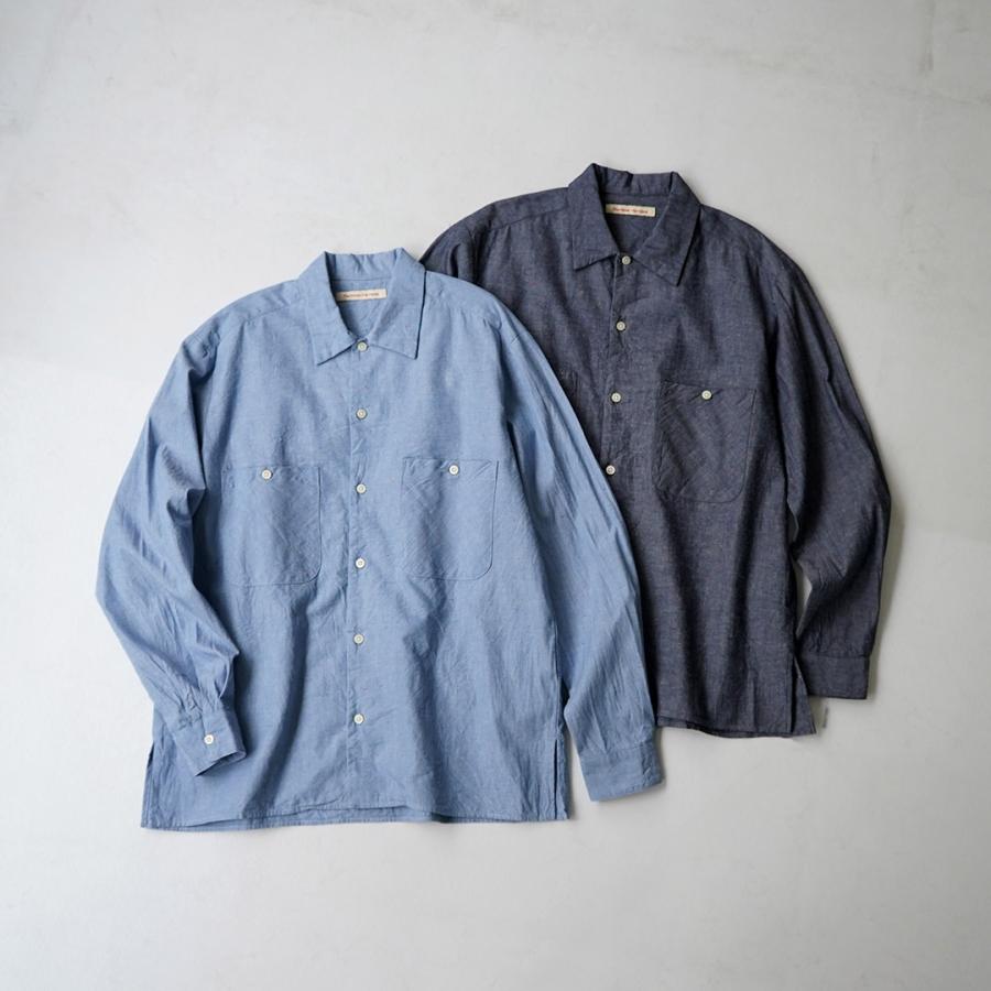 HARROWE HARROWE（ハロウハロウ） 5oz カラーネップシャンブレー オープンカラーシャツ / メンズ 長袖 日本製 綿 コットン | ROCOCO | 04