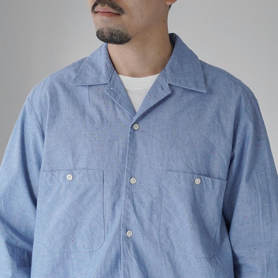 HARROWE HARROWE（ハロウハロウ） 5oz カラーネップシャンブレー オープンカラーシャツ / メンズ 長袖 日本製 綿 コットン | ROCOCO | 11