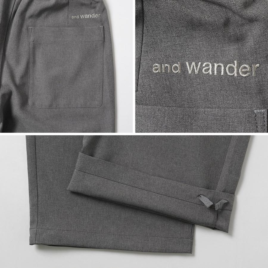 AND WANDER（アンドワンダー） PEメランジ ツイル ワイドパンツ イージーパンツ / メンズ　総ゴム アウトドア | and wander | 18