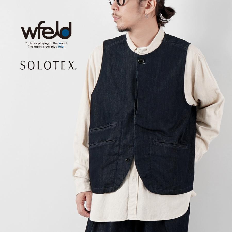 WFELD（フェルド） フレックスデュラ デニム ベスト / メンズソロテックス ストレッチ 軽量 ライトオンスデニム | 