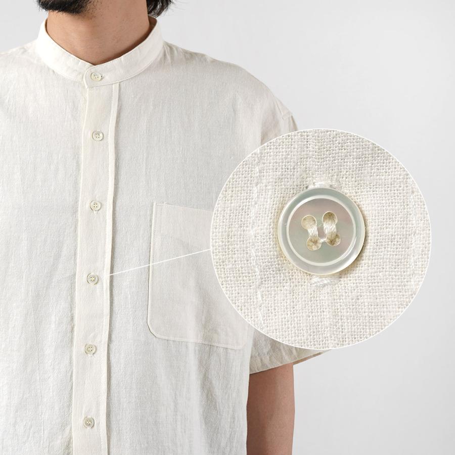 KEMA DESIGNS（ケマデザインズ） ヘンプ/オーガニックコットン ハーフスリーブ バンドカラーシャツ 綿麻 / 半袖 メンズ | kema designs | 13