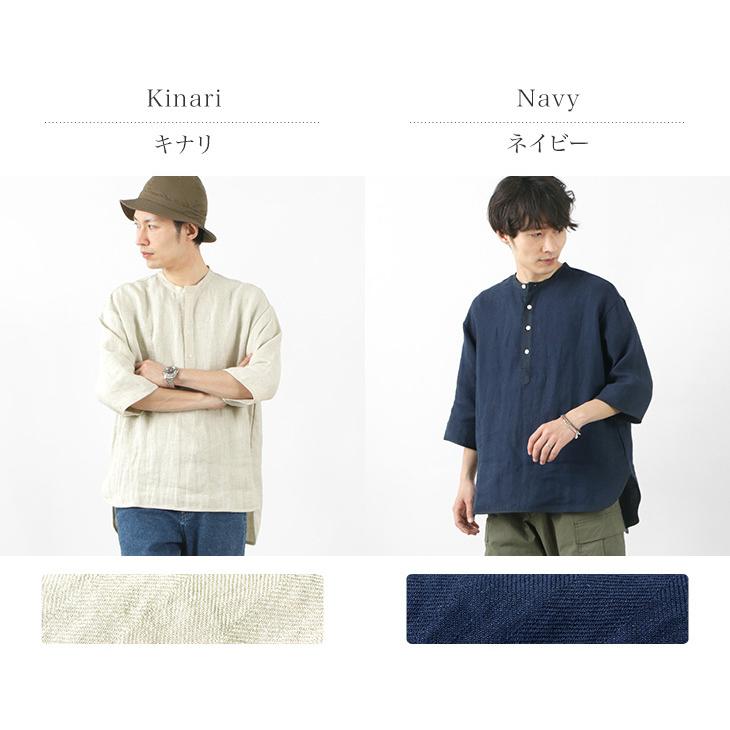 ROCOCO（ロココ） リネン 布帛 ヘンリーネック Tシャツ 2024年モデル / 麻 メンズ ハーフ 七分袖 日本製 | ROCOCO | 03