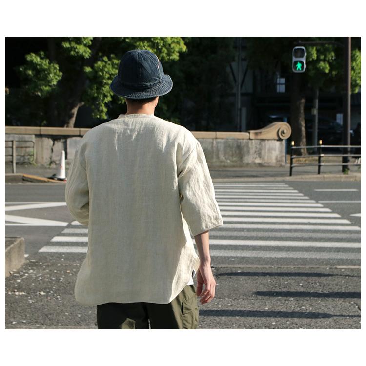 ROCOCO（ロココ） リネン 布帛 ヘンリーネック Tシャツ 2024年モデル / 麻 メンズ ハーフ 七分袖 日本製 | ROCOCO | 10
