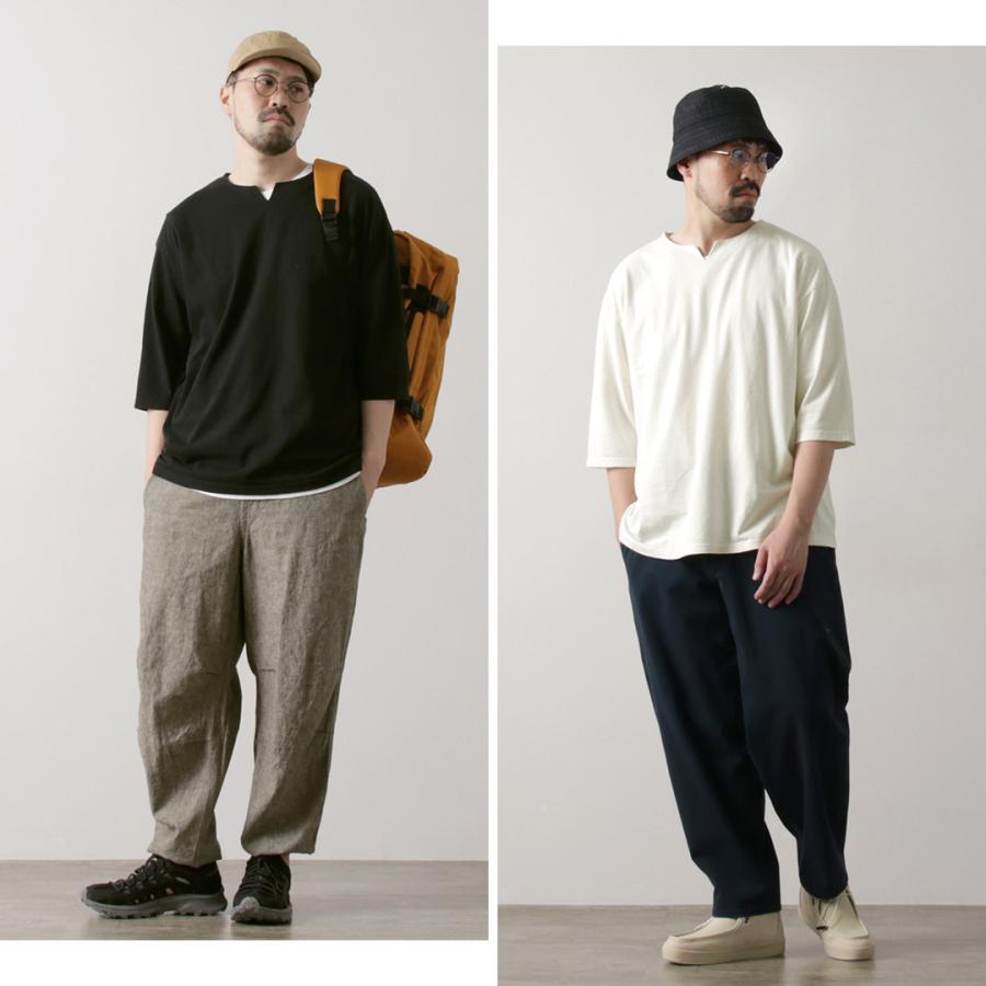 ROCOCO（ロココ） リネンコットン キーネックTシャツ 2024年モデル / メンズ カットソー 七分袖 麻 コットン 日本製 | ROCOCO | 08