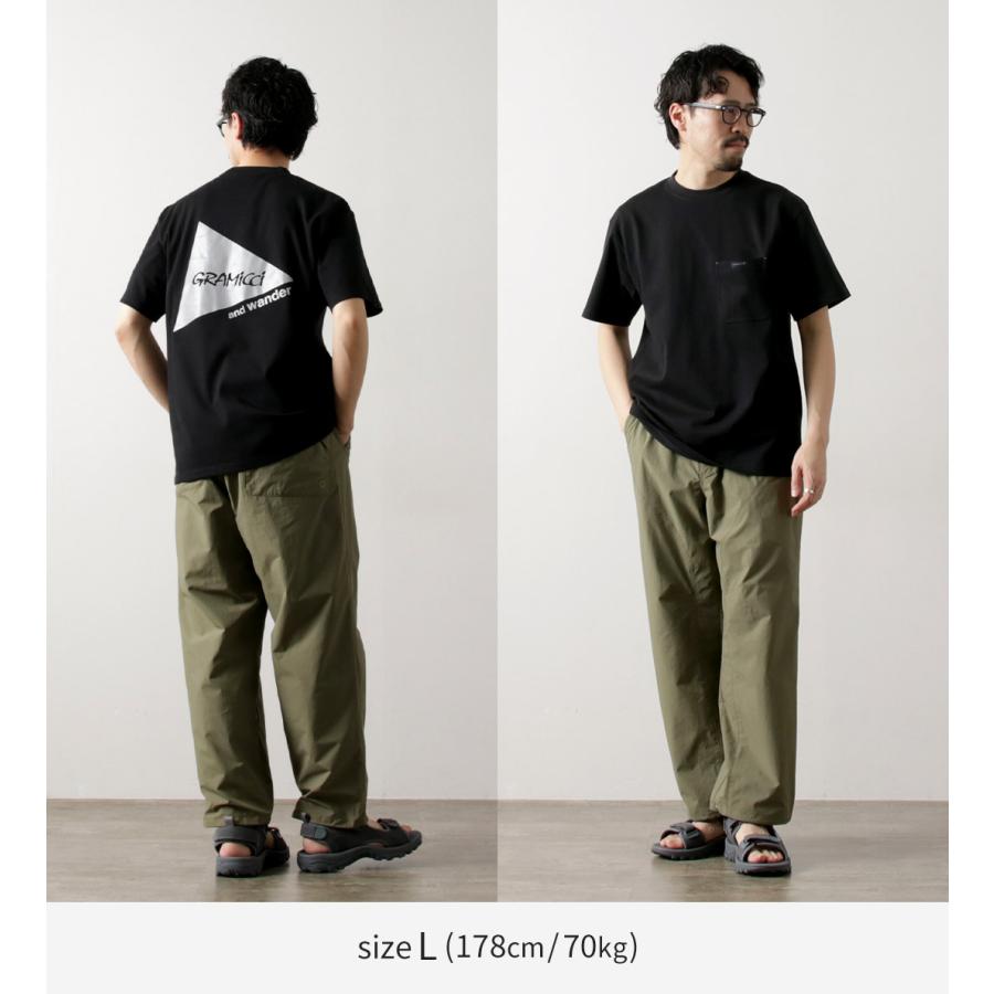 AND WANDER（アンドワンダー） グラミチ バックプリント TEE / Tシャツ COOL MAX 半袖 クルーネック 吸水速乾 ストレッチ アウトドア | and wander | 05