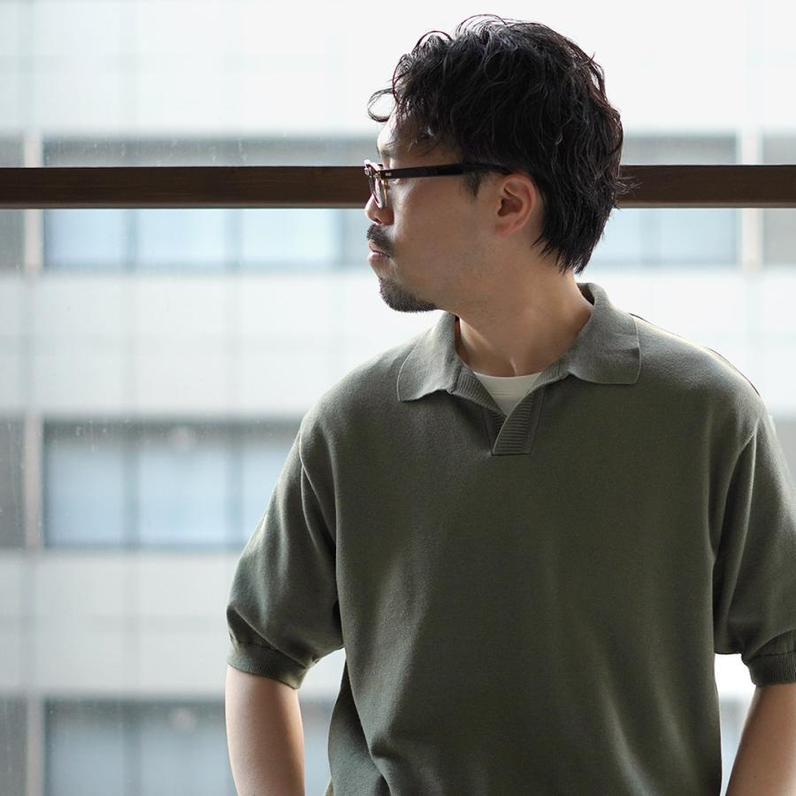 FUJITO（フジト） コットンシルク スキッパーポロ 2025年モデル / メンズ ニット トップス カットソー 半袖 Knit Skipper Polo | FUJITO | 09