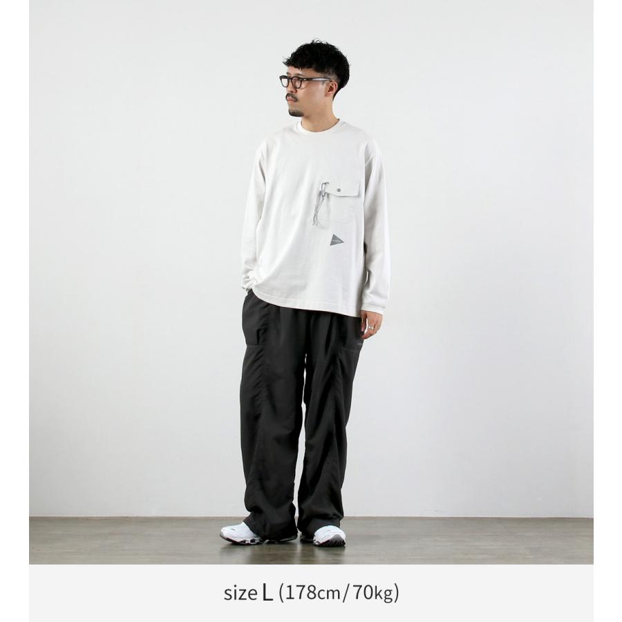 AND WANDER（アンドワンダー） ヘビーコットン ポケット ロングスリーブTシャツ 2025年モデル / トップス 長袖 ロンT カラビナ付き | and wander | 06