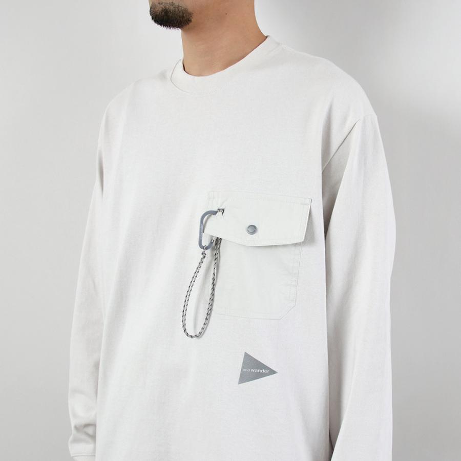 AND WANDER（アンドワンダー） ヘビーコットン ポケット ロングスリーブTシャツ 2025年モデル / トップス 長袖 ロンT カラビナ付き | and wander | 11