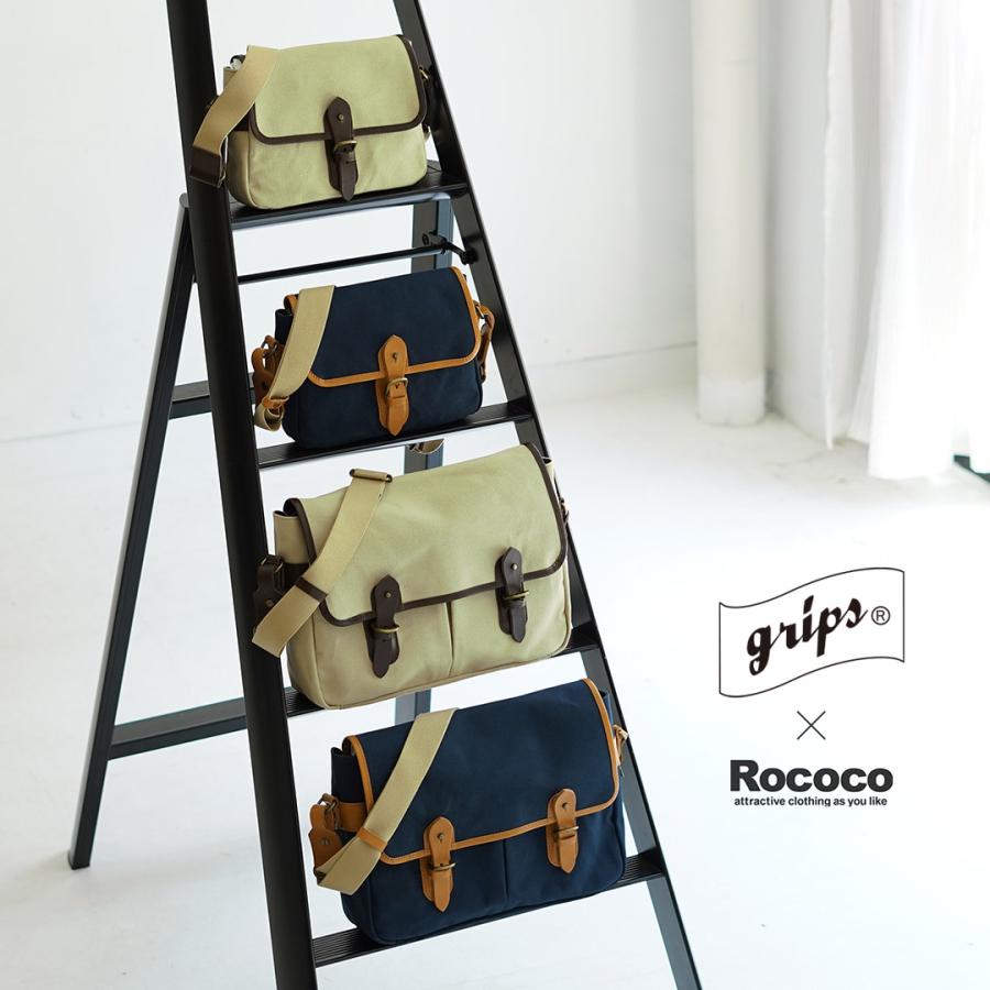 GRIPS × ROCOCO（グリップス × ロココ） 別注 パラフィン サッチェルバッグ M 2025年モデル / 帆布 本革 ショルダーバッグ 撥水 | grips | 07