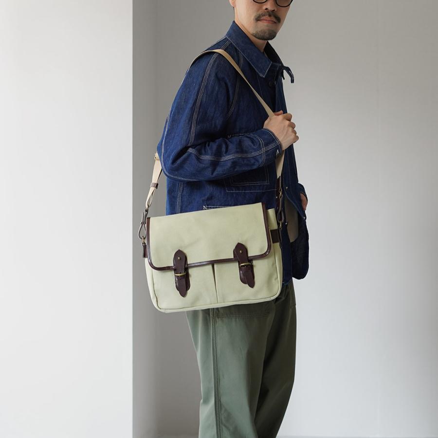 GRIPS × ROCOCO（グリップス × ロココ） 別注 パラフィン サッチェルバッグ L 2025年モデル / 帆布 本革 ショルダーバッグ A4サイズ 撥水 | grips | 17