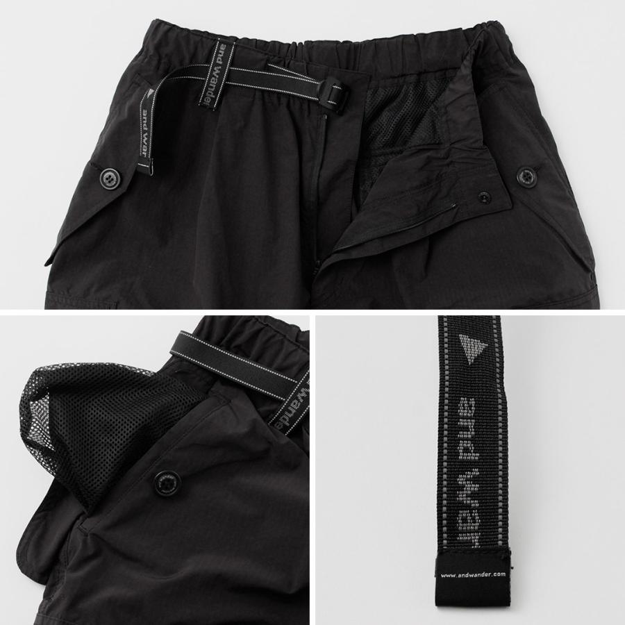 AND WANDER（アンドワンダー） オーバーサイズ カーゴパンツ 2025年モデル / メンズ ゆったり 大きい ナイロン アウトドア ウェビングベルト | and wander | 14