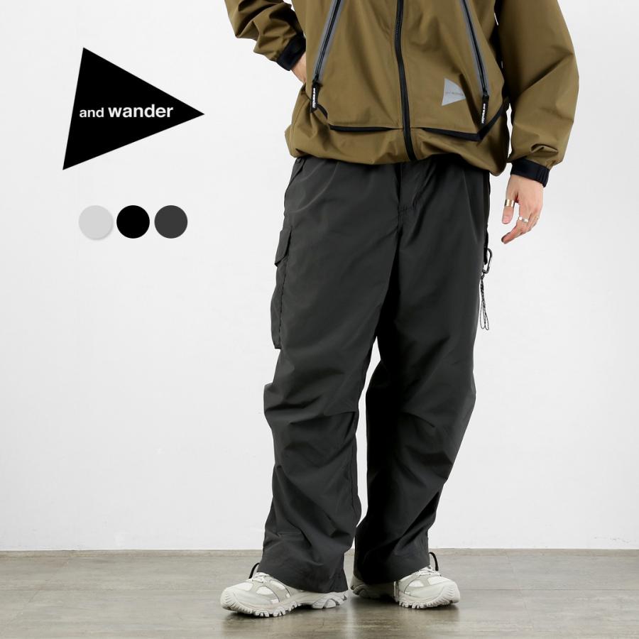 AND WANDER（アンドワンダー） オーバーサイズ カーゴパンツ 2025年モデル / メンズ ゆったり 大きい ナイロン アウトドア ウェビングベルト | and wander