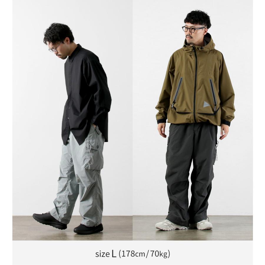 AND WANDER（アンドワンダー） オーバーサイズ カーゴパンツ 2025年モデル / メンズ ゆったり 大きい ナイロン アウトドア ウェビングベルト | and wander | 06