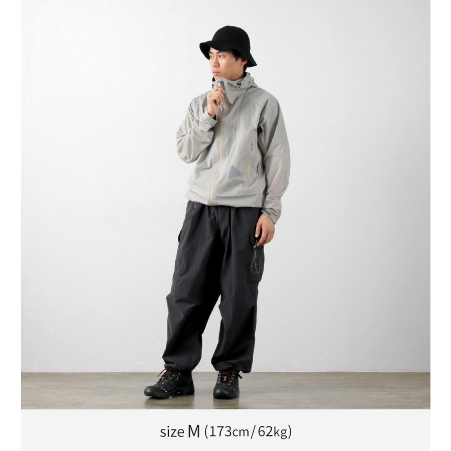 AND WANDER（アンドワンダー） オーバーサイズ カーゴパンツ 2025年モデル / メンズ ゆったり 大きい ナイロン アウトドア ウェビングベルト | and wander | 07