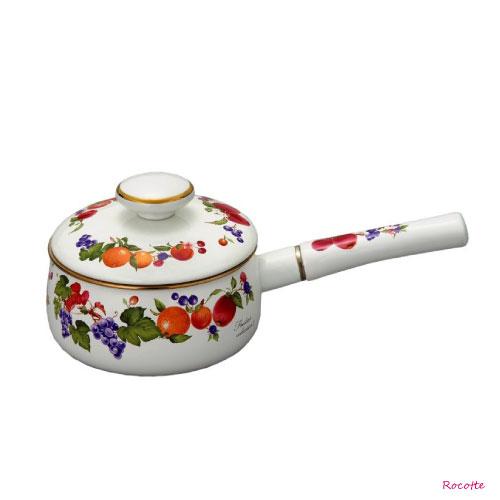 Frutas Collection II 富士ホーロー 片手鍋 16cm 日本製 IH 直火 蓋