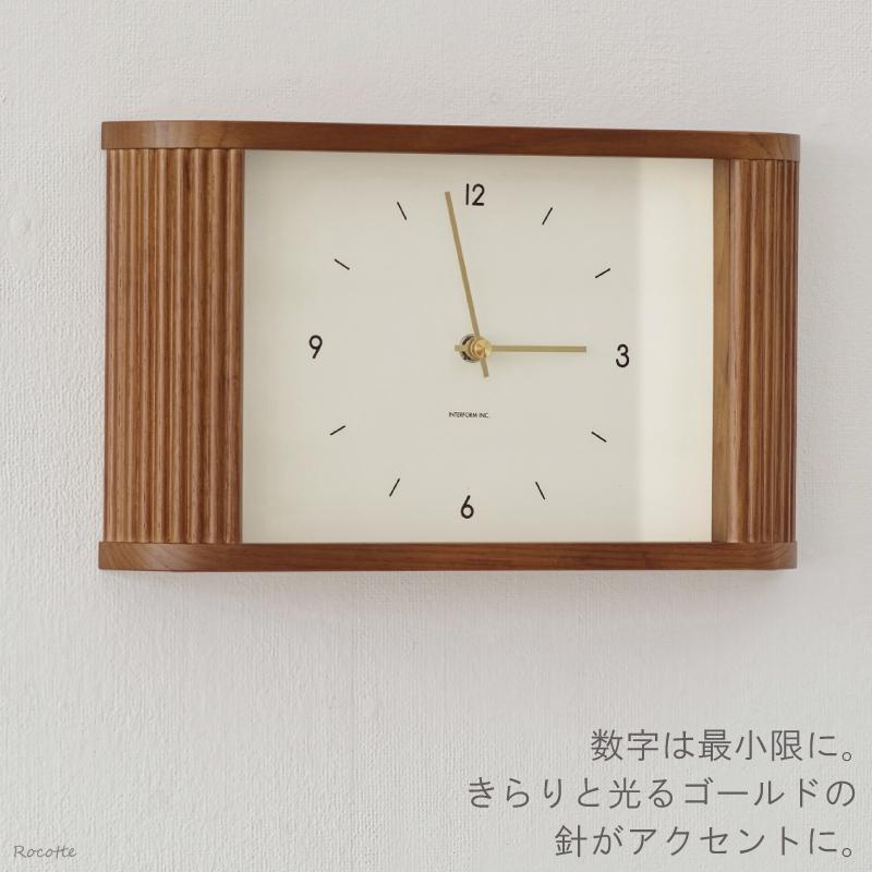 INTERFORM（インターフォルム） 電池付き 掛け時計 おしゃれ 北欧 四角