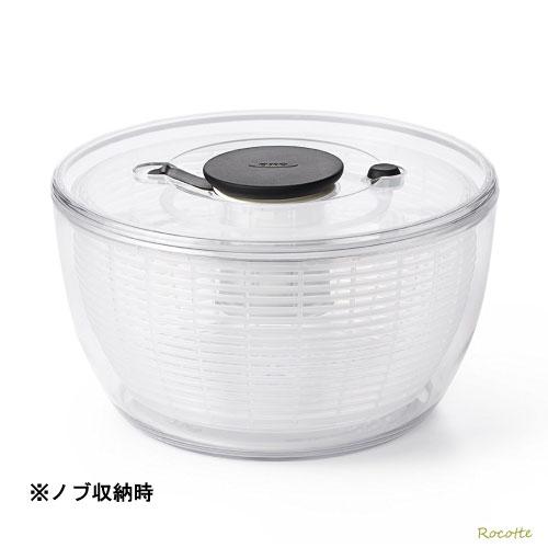 オクソー サラダスピナー 小 OXO  S 野菜水切り器 クリア 丸型 手動 回転式  保存 サラダボウル バスケット 正規販売品｜rocotte-talo｜14