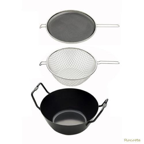 未開封＊ ラバーゼ 鉄製天ぷら鍋28cm 3点セット 日本製 和平フレイズ 和平フレイズ 天ぷら鍋 セット ラバーゼ 揚げ鍋 28cm 3点セット 日本製
